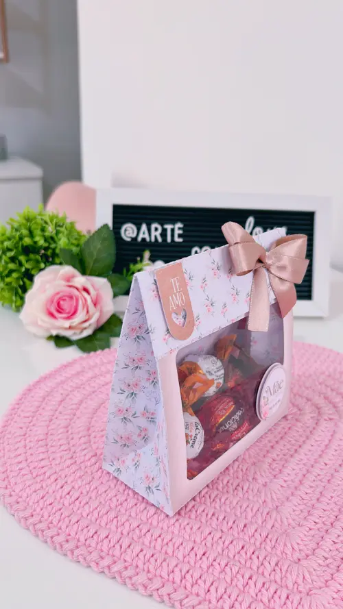 Arquivo Digital Sacolinha Fechada Floral Dia das Mães