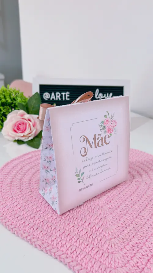 Arquivo Digital Sacolinha Fechada Floral Dia das Mães