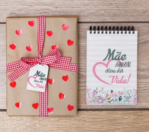 Kit arquivo digital Capa Bloco de Notas Dia das Mães (6 Artes)