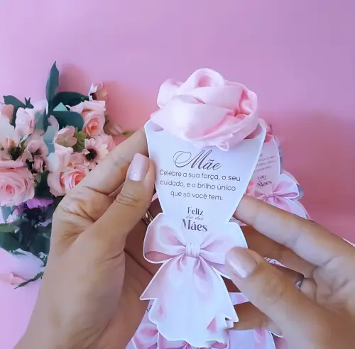 Arquivo Digital Card Buquê Rosa - dia das mães