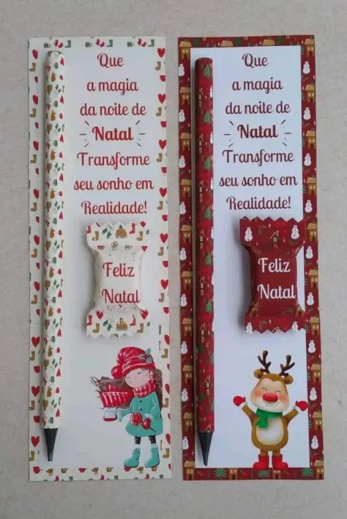 Arquivo Digital Cartão + Bala + Lápis Natal 052