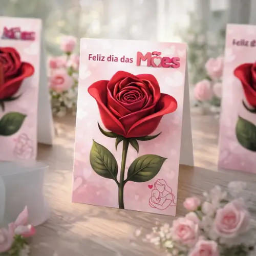 Arquivo Digital Card Rosa Touca de Cetim Dia das Mães