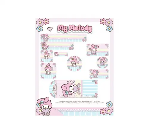 Arquivo Digital Etiquetas Escolares My Melody