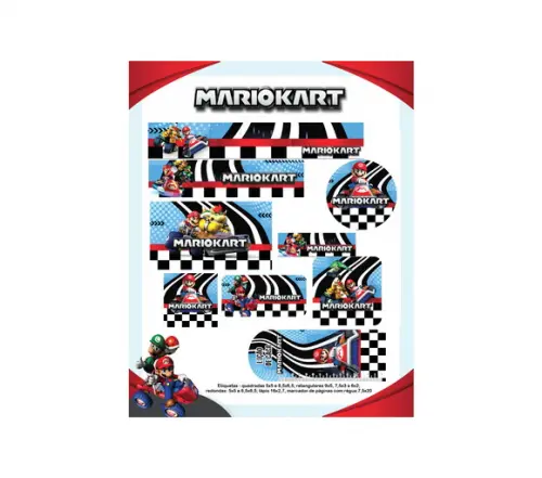 Arquivo Digital Etiquetas Escolares Mario Kart