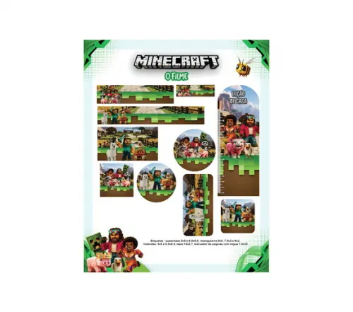 Arquivo Digital Etiquetas Escolares Minecraft