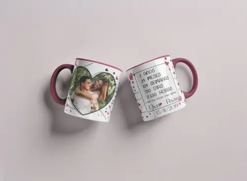 Arquivo Digital Arte para Caneca Coração Apaixonado