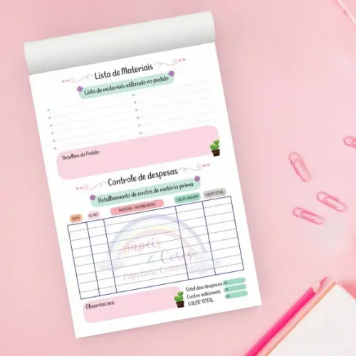 Arquivo Digital Bloco de Pedidos e Controle de Matéria Prima