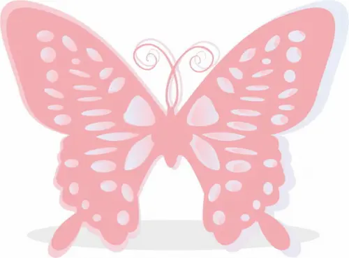 Arquivo Digital Borboleta Dupla Vazada Rosa