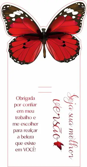 Arquivo Digital Borboleta Vermelha Porta Escova de Cílios