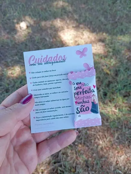 Arquivo Digital Card + Bala Cuidados c/ Alongamento de Unha