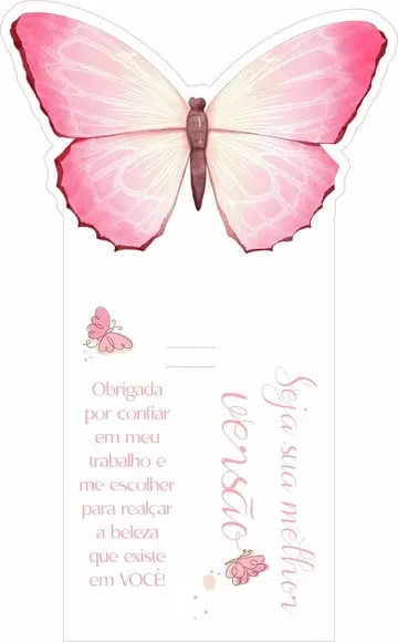 Arquivo Digital Cartão Borboleta Rosa Bb para Escovinha Cíli