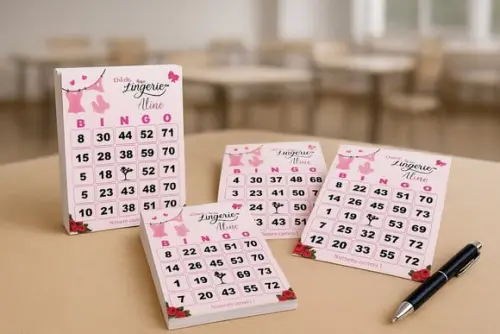 Arquivo Digital Cartelas de Bingo Chá de Lingerie com Nome