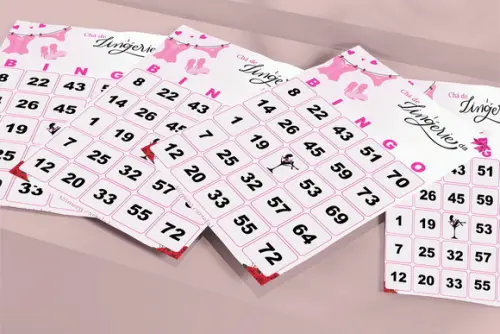 Arquivo Digital Cartelas de Bingo Chá de Langerie