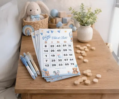 Arquivo Digital Cartelas Bingo Chá de Bebê Menino