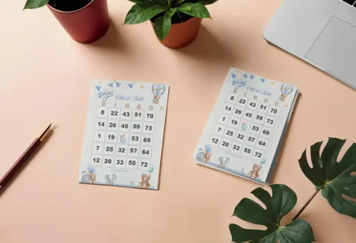 Arquivo Digital Cartelas Bingo Chá de Bebê Menino