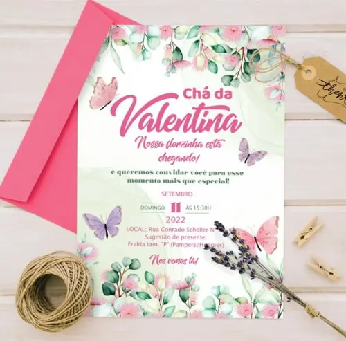 Arquivo Digital Convite Borboletas (você Mesmo Edita)