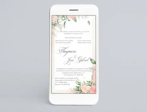 Arquivo Digital Convite Casamento Floral.
