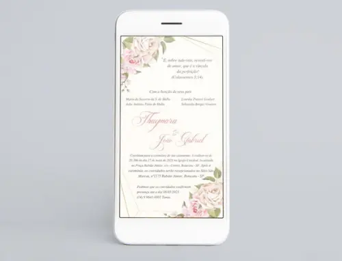 Arquivo Digital Convite Casamento Floral.