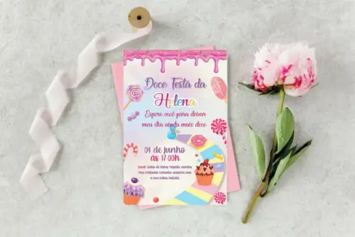 Arquivo Digital Convite Doces (você Mesmo Edita)