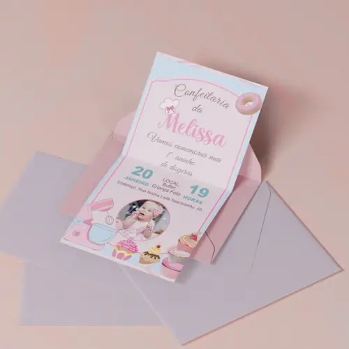 Arquivo Digital Convite Minha Confeitaria (você Mesmo Edita)