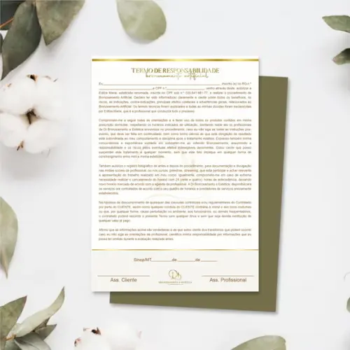 Arquivo Digital Ficha de Anamnese Bronzeamento + Termo