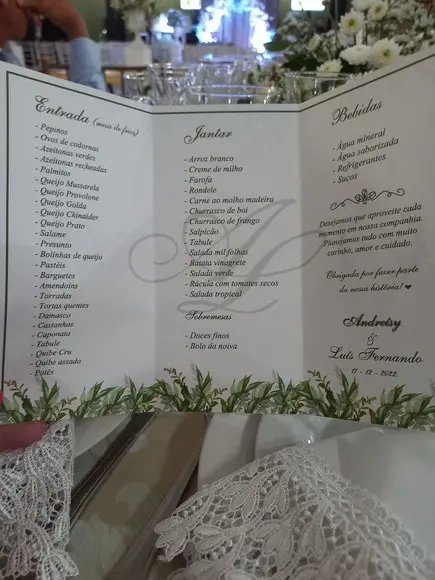 Arquivo Digital Menu Casamento Folhas Verdes (você Edita(