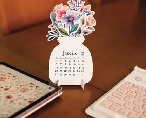 Arquivo Digital Mini Calendário Vasinhos de Flores 2026
