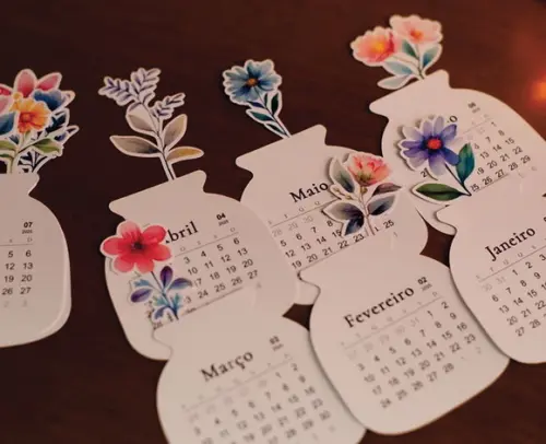 Arquivo Digital Mini Calendário Vasinhos de Flores 2026