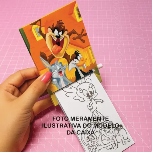 Arquivo Digital Molde Caixinha com Desenhos para Colorir