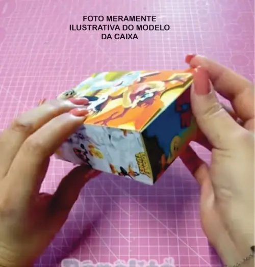 Arquivo Digital Molde Caixinha com Desenhos para Colorir
