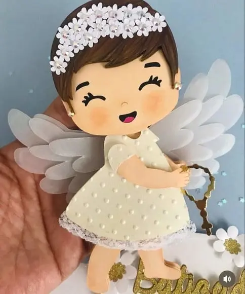 Arquivo Digital Topo de Bolo Anjinho Batizado