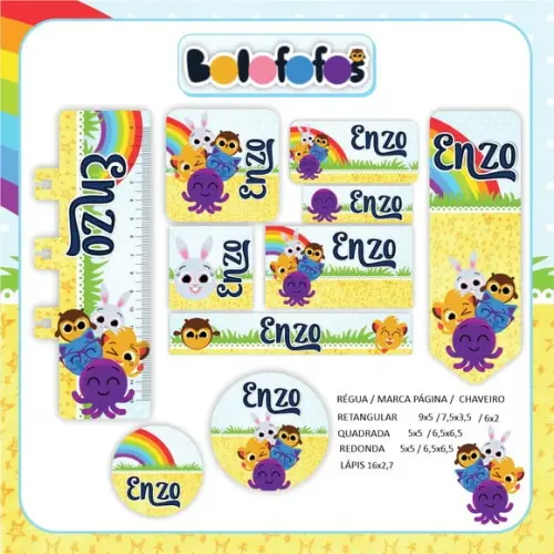 Arquivo Kit Digital Etiquetas Escolares Bolofofos