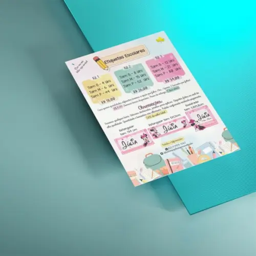 Arquivo Tabela de Valores Etiquetas Escolares Editável Canva