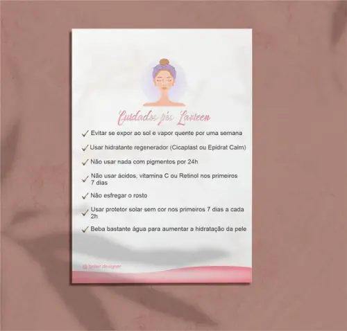 Arte Digital Card Cuidados Após Aplicação do Laser Lavieen