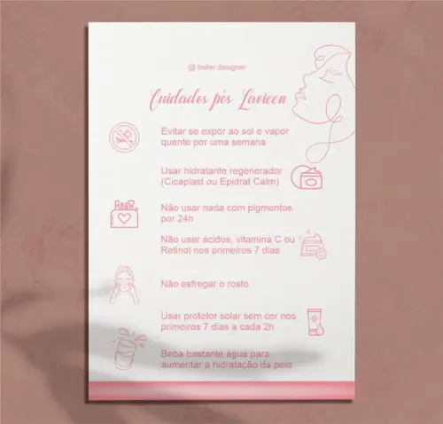 Arte Digital Card Cuidados Após Aplicação do Laser Lavieen