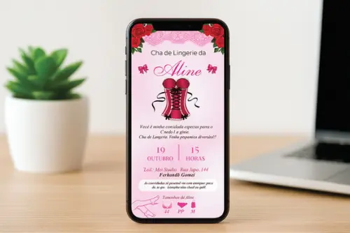 Convite Chá de Lingerie (você Mesmo Edita pelo Canva)