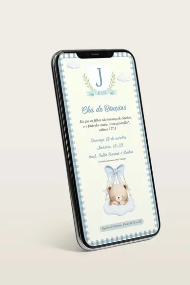 Convite Digital Chá de Bençãos (você Mesmo Edita pelo Canva)