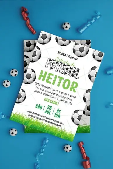 Convite Digital Estrela do Futebol (você Mesmo Edita)