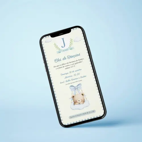 Convite Digital Chá de Bençãos (você Mesmo Edita pelo Canva)