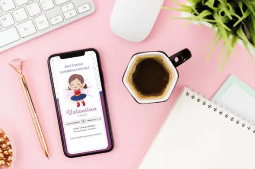 Convite Digital Menina Aranha (você Edita no Canva)