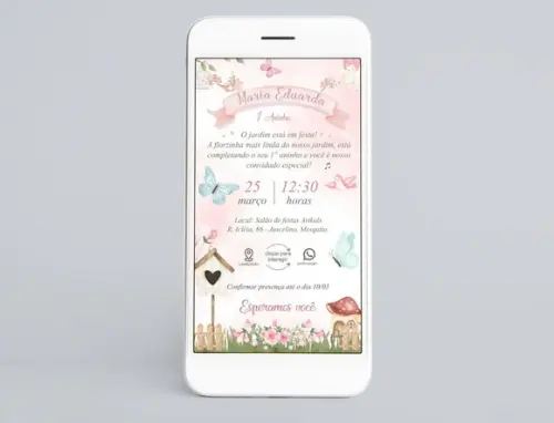 Convite Digital Jardim Encantado Com. Links Clicaveis