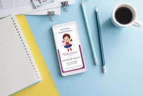 Convite Digital Menina Aranha (você Edita no Canva)