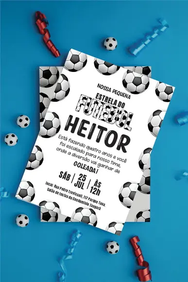 Convite Digital Estrela do Futebol (você Mesmo Edita)