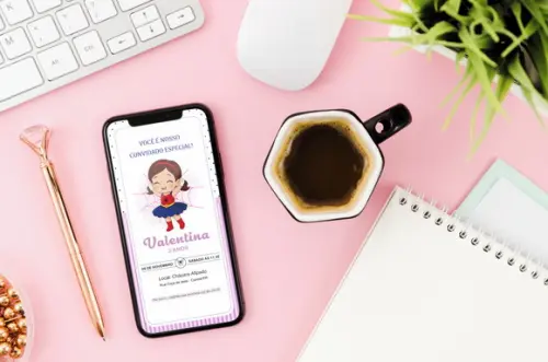 Convite Digital Menina Aranha (você Edita no Canva)