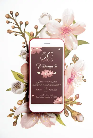 Convite Digital Meus 50 Anos (editado com Seus Dados)