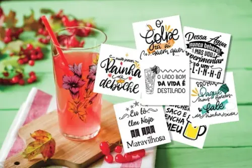 Kit Digital Card de Frases Engraçadas para Bebidas