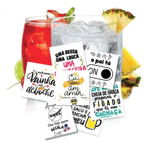 Kit Digital Card de Frases Engraçadas para Bebidas