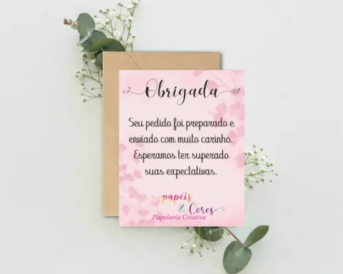 Kit Digital Cartões Obrigada pela Compra