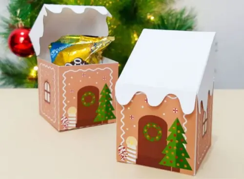Kit Digital Cartões de Natal e Caixinha Mine Panetone