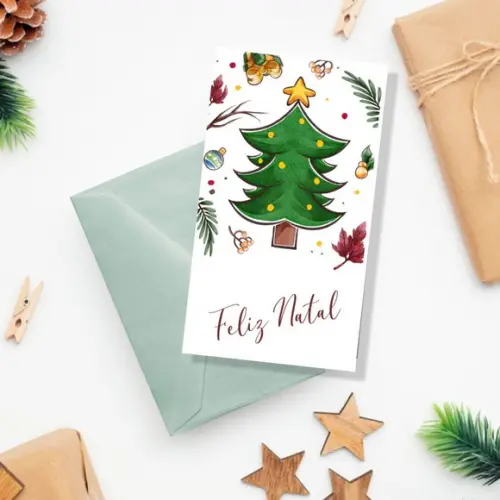 Kit Digital Cartões de Natal e Caixinha Mine Panetone